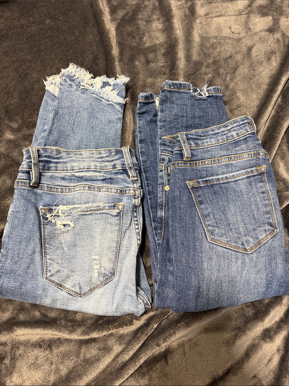 Kancan 7/27 Women's Blue Denim Jeans - Classic Slim Fit